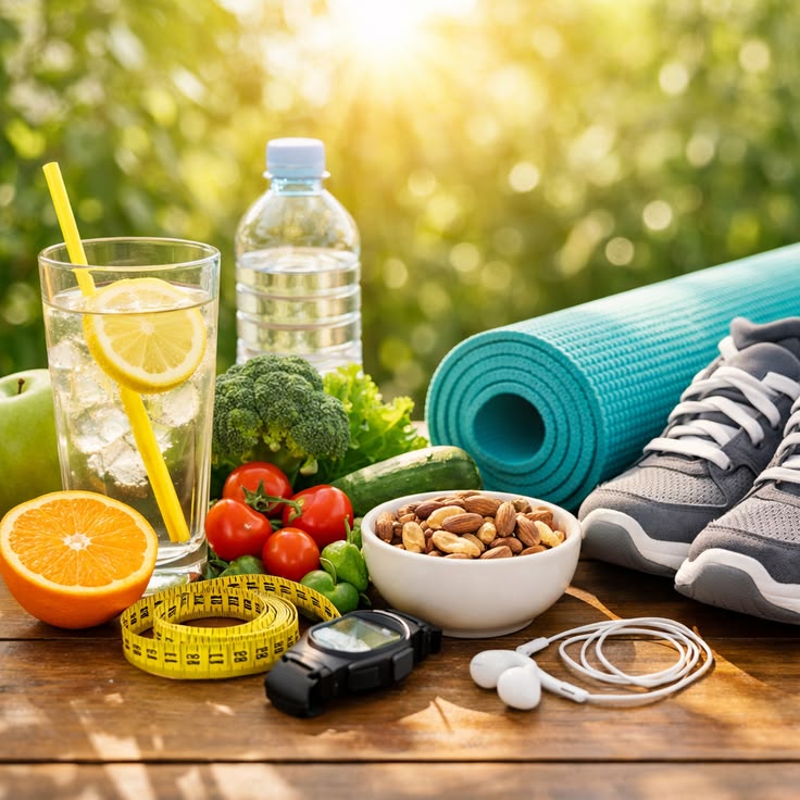 Abstract illustration of layered ingredients and soft color fields